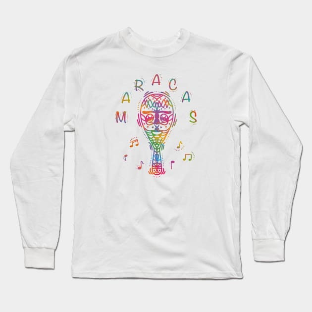 Mexican maracas Cinco de Mayo Long Sleeve T-Shirt by Xatutik-Art